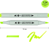Маркер спиртовий Santi Brush SA-124 флуоресцентний зелений 390964