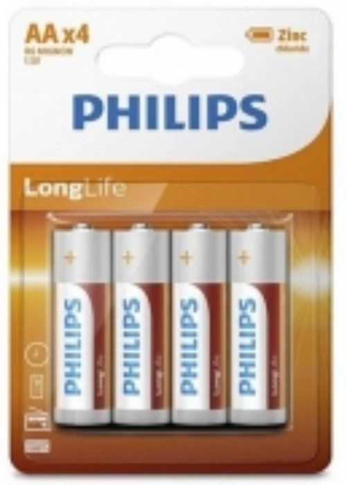 Батарейка Philips LongLife Zinc Carbon AA блістер, 4 шт