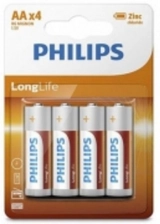 Батарейка Philips LongLife Zinc Carbon AA блістер, 4 шт