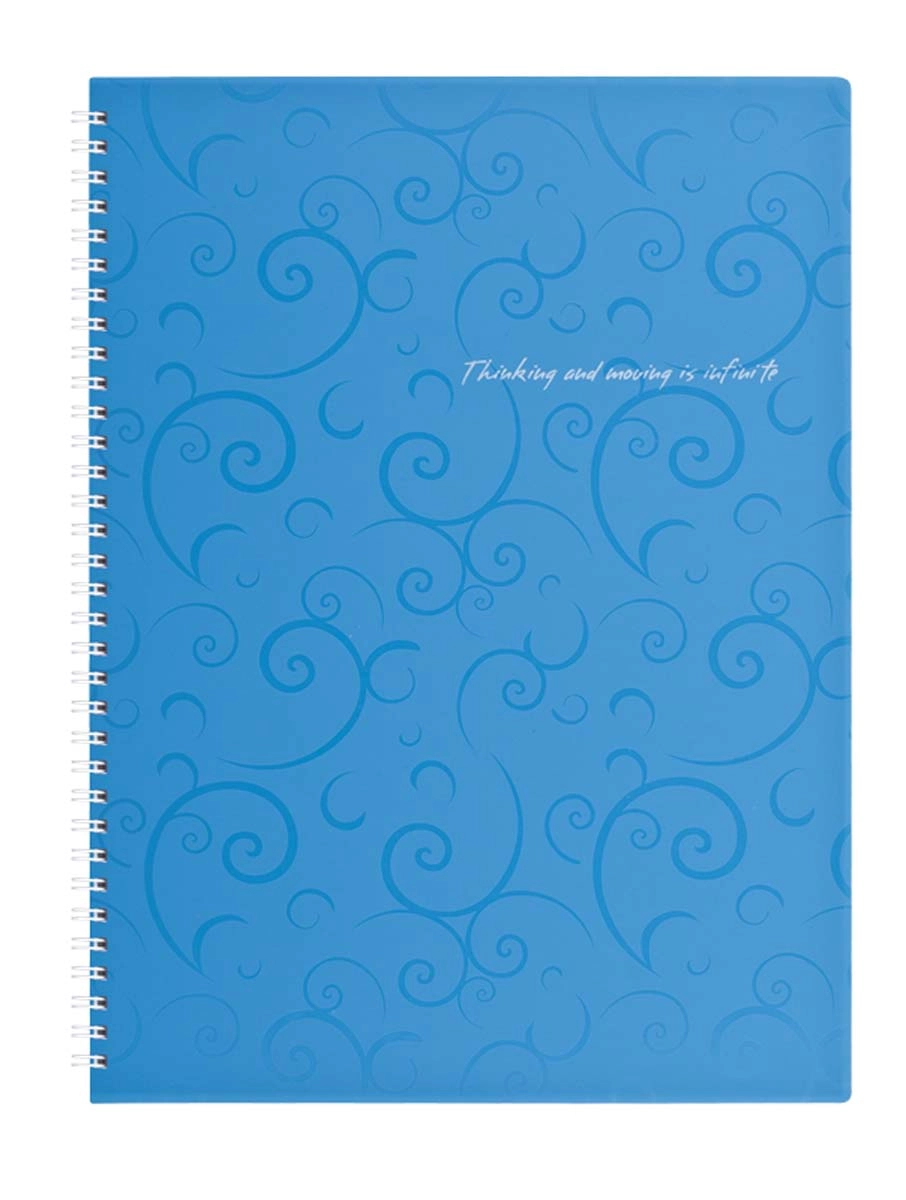 Зошит для нотаток BAROCCO, А4, 80 арк., клітинка, пластикова обкладинка, блакитний