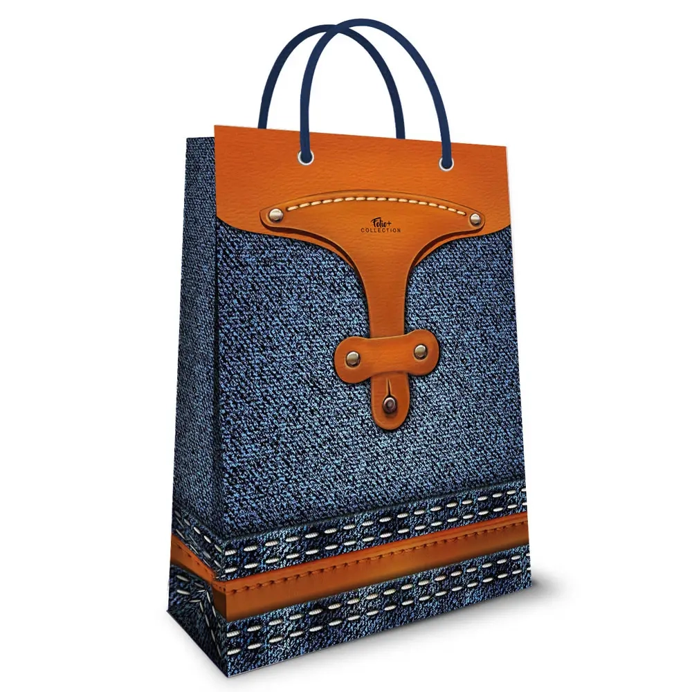 Пакет з картону № 173 240х340х88 ламін Джинсовий П173