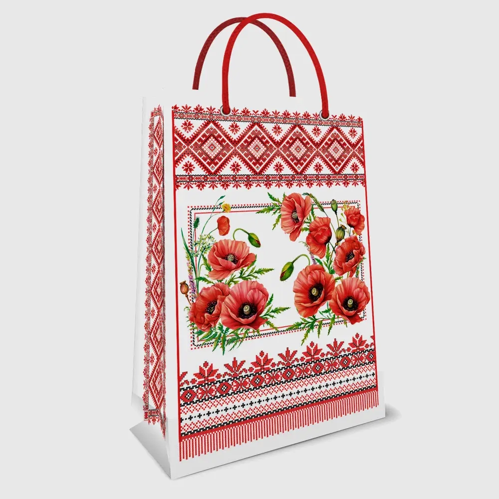 Пакет з картону № 190 240х340х88 ламін Маки П190