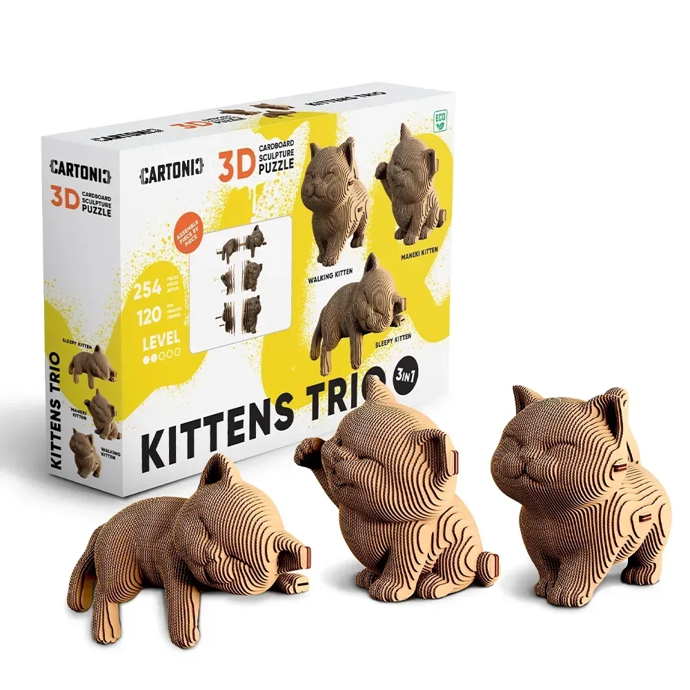Картонний конструктор Cartonic 3D Puzzle Kittens Trio