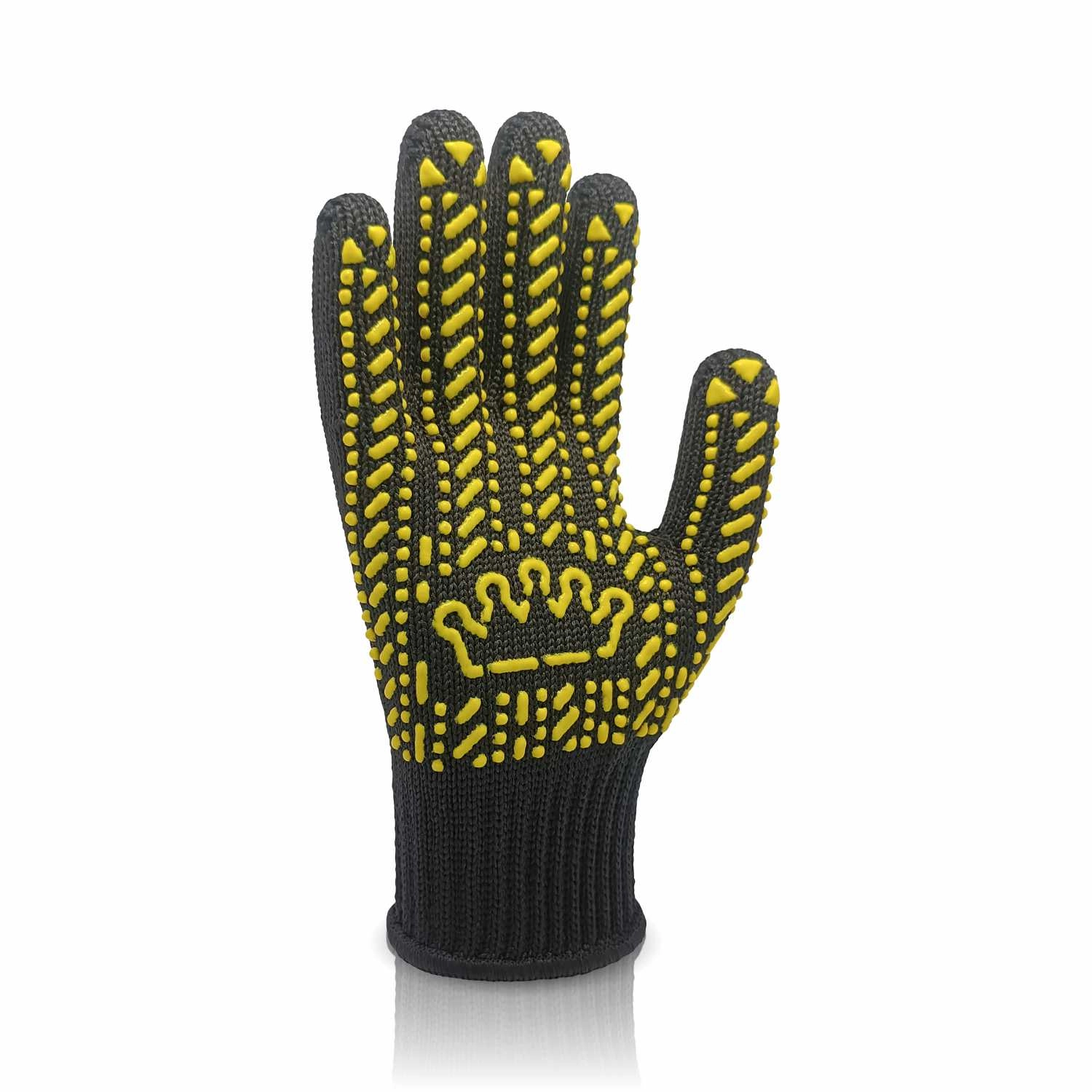Рукавички трикотажні Корона чорні з жовтим малюнком 6-нитка 7 клас р10 TRIDENT 5611