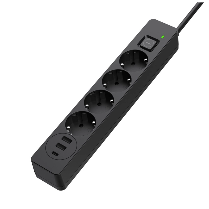 Мережевий фільтр живлення ColorWay 4 розетки/3USB 5M (CW-CHE435PDB) Мережевий фільтр живлення ColorWay 4 розетки/3USB 5M (CW-CHE435PDB)