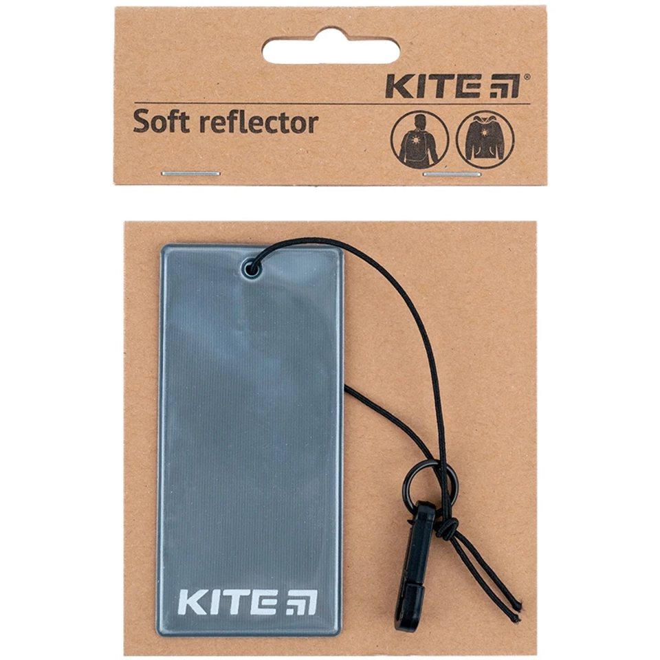 Мяка світловідбиваюча підвіска прямокутна темно-сіра KITE K23-109-1 — фото 2
