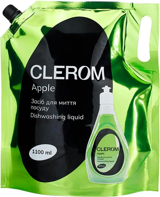 Засіб для миття посуду Clerom Apple 1,1л дой-пак 20067