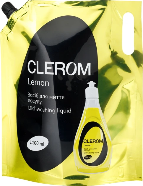 Засіб для миття посуду Clerom Lemon 1,1л дой-пак 20036