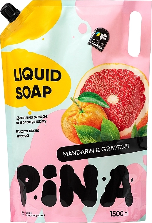 Мило рідке PINA Mandarin and grapefruit 1,5л дой-пак 20524 Мило рідке PINA Mandarin and grapefruit 1,5л дой-пак 20524