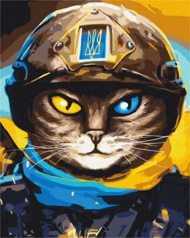 Картина за номерами Котик Захисник  40*50, KIDS Line