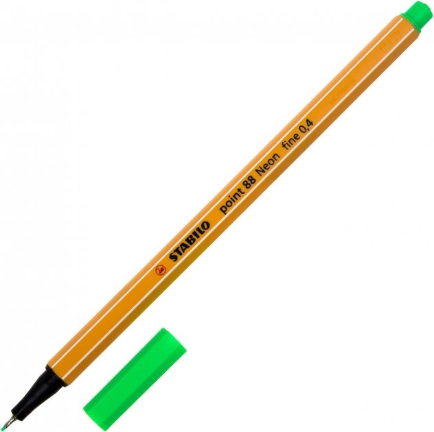 Файнлайнер Stabilo 88 green neon  зелений неоновий 034