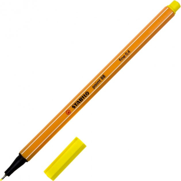 Файнлайнер Stabilo 88 lemon yellow лимонно-жовтий 24
