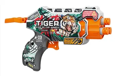 Іграшковий пістолет мех. з барабаном та м`як. набоями Тигр 15 х 11см
