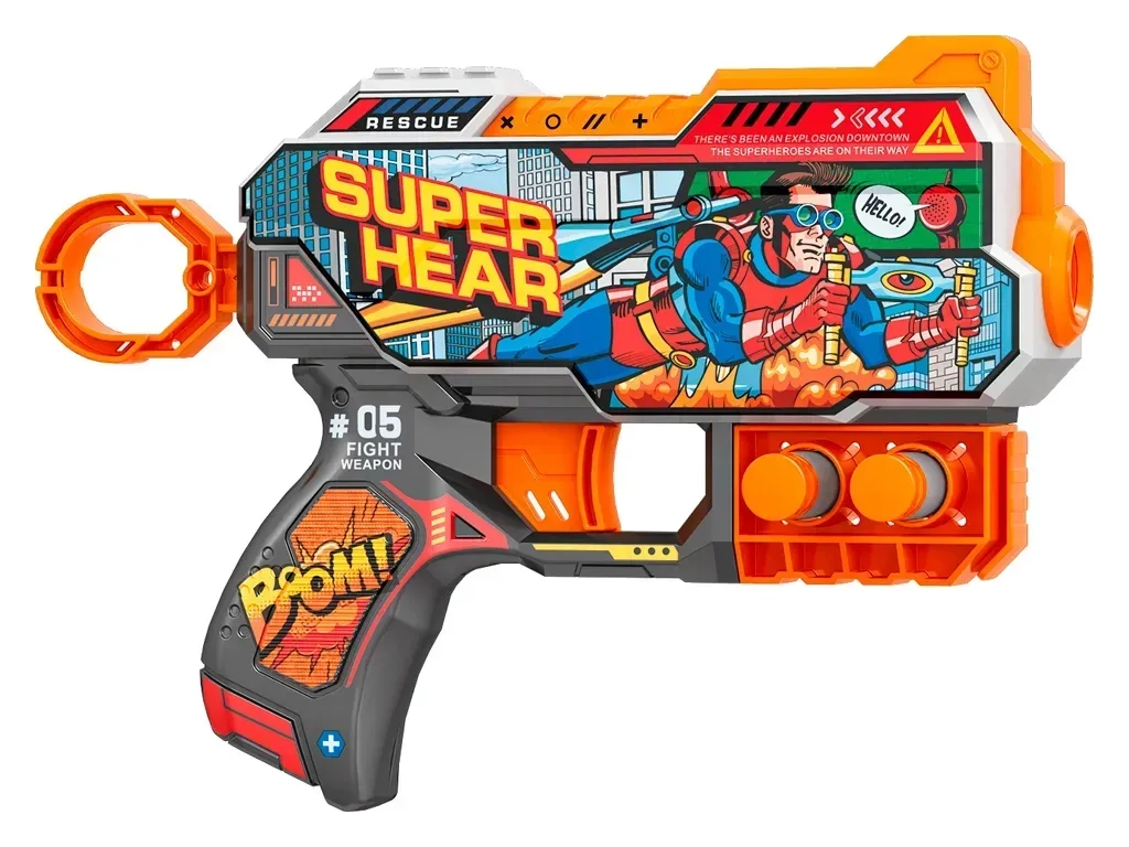 Іграшковий пістолет мех. з м`якими набоями Super Hear 20 х 13.5см