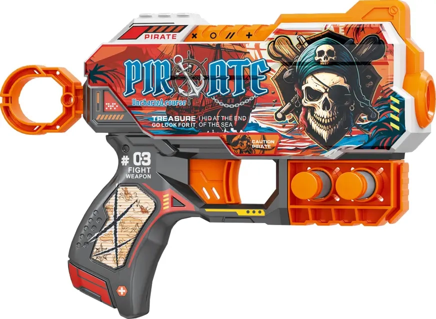 Іграшковий пістолет мех. з м`якими набоями Пірати 20 х 13.5см