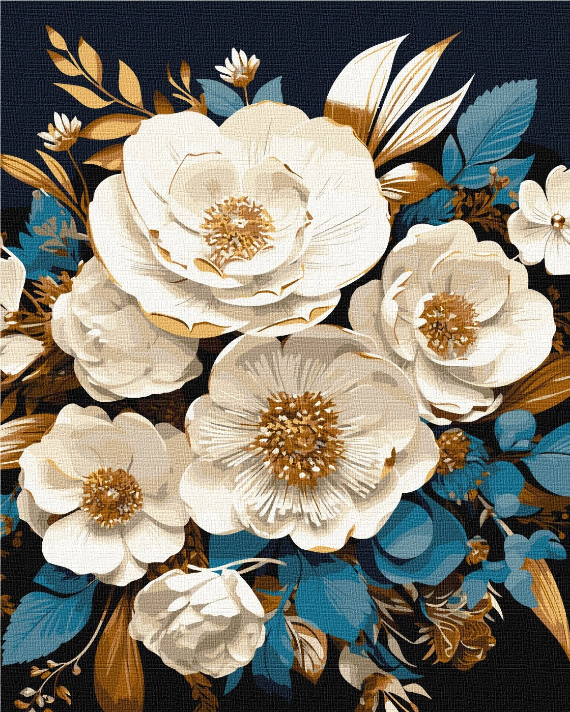 Картини за номерами Ідейка Біла симфонія з фарбами металік extra 40х50см 3270