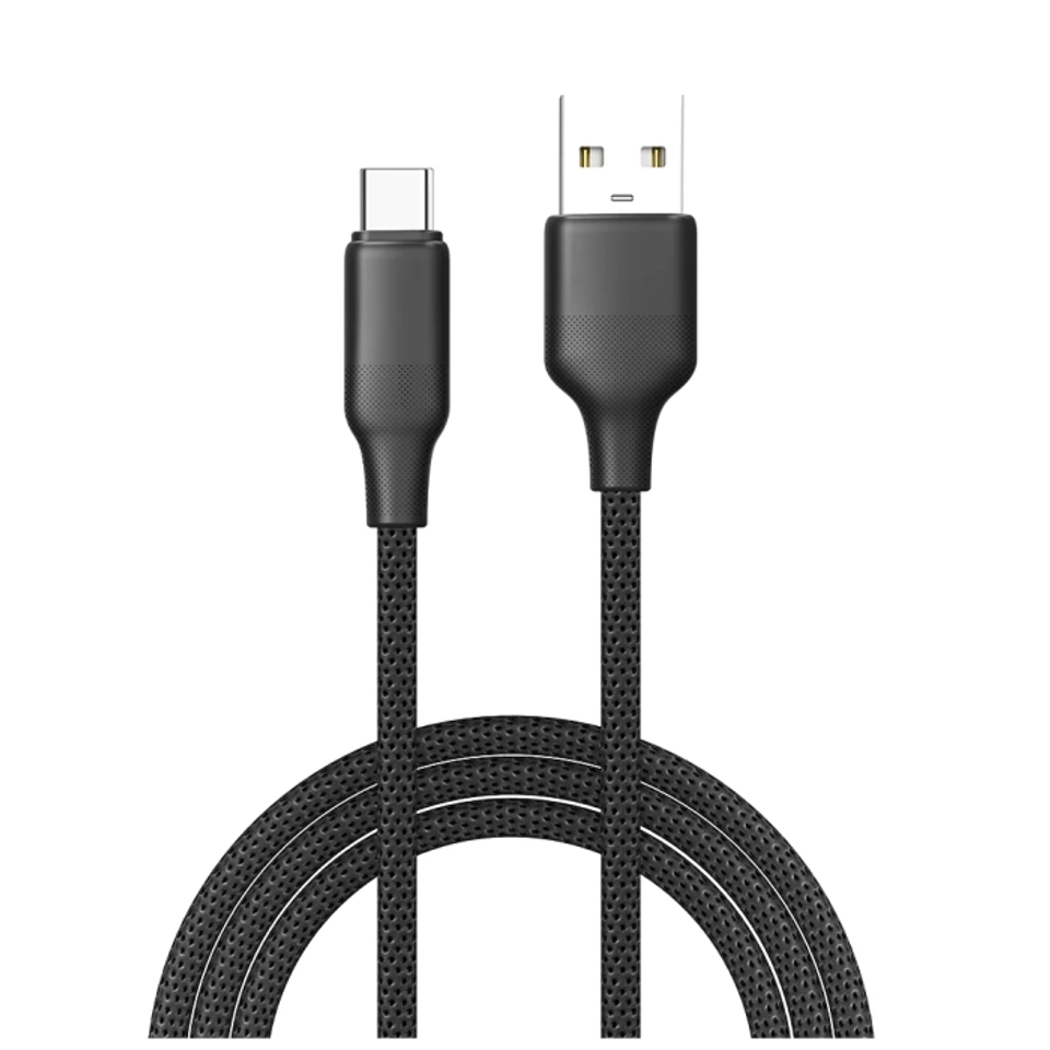 Дата кабель USB 2.0 AM to USB-C 1.0m 3A TPE embossed black ColorWay (CW-CBUC101-BK) — 