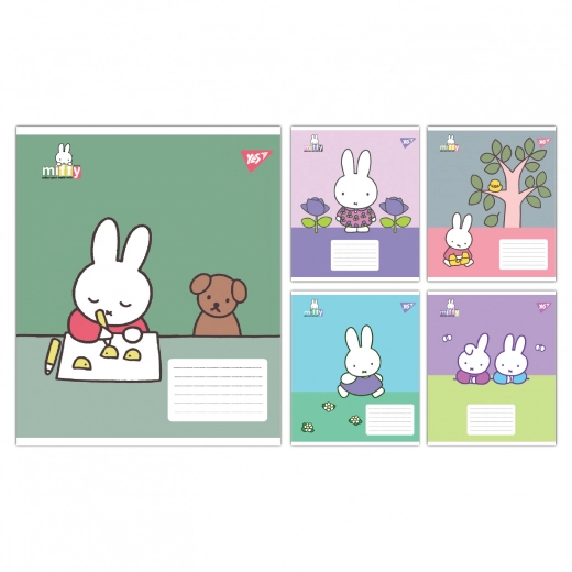 Зошит учнівський 12 аркушів коса лінія Yes Miffy Spring 767626