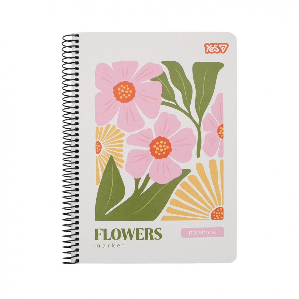 Блокнот на пружині А5 Yes 80 аркушів Flowers 152292 — фото 2