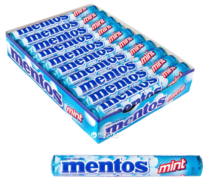Драже жувальне Perfetti Mentos Мята 37,5г 8019