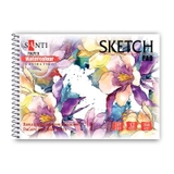 Скетчбук для акварелі А5 Santi Flowers Paper Watercolour Collection 12 аркушів 200 г/м2 130496