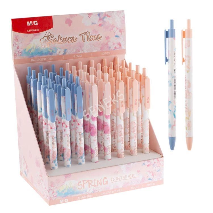 Ручка кулькова M&G Sakura Spring 0,5 мм синя — Ручки та олівці
