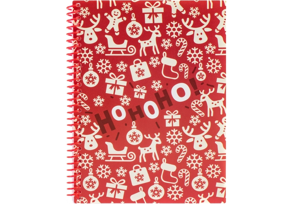 Блокнот Christmas HoHoHo А5 (150х200), пластикова обкладинка, спіраль, 60 арк., клітинка E21950-03