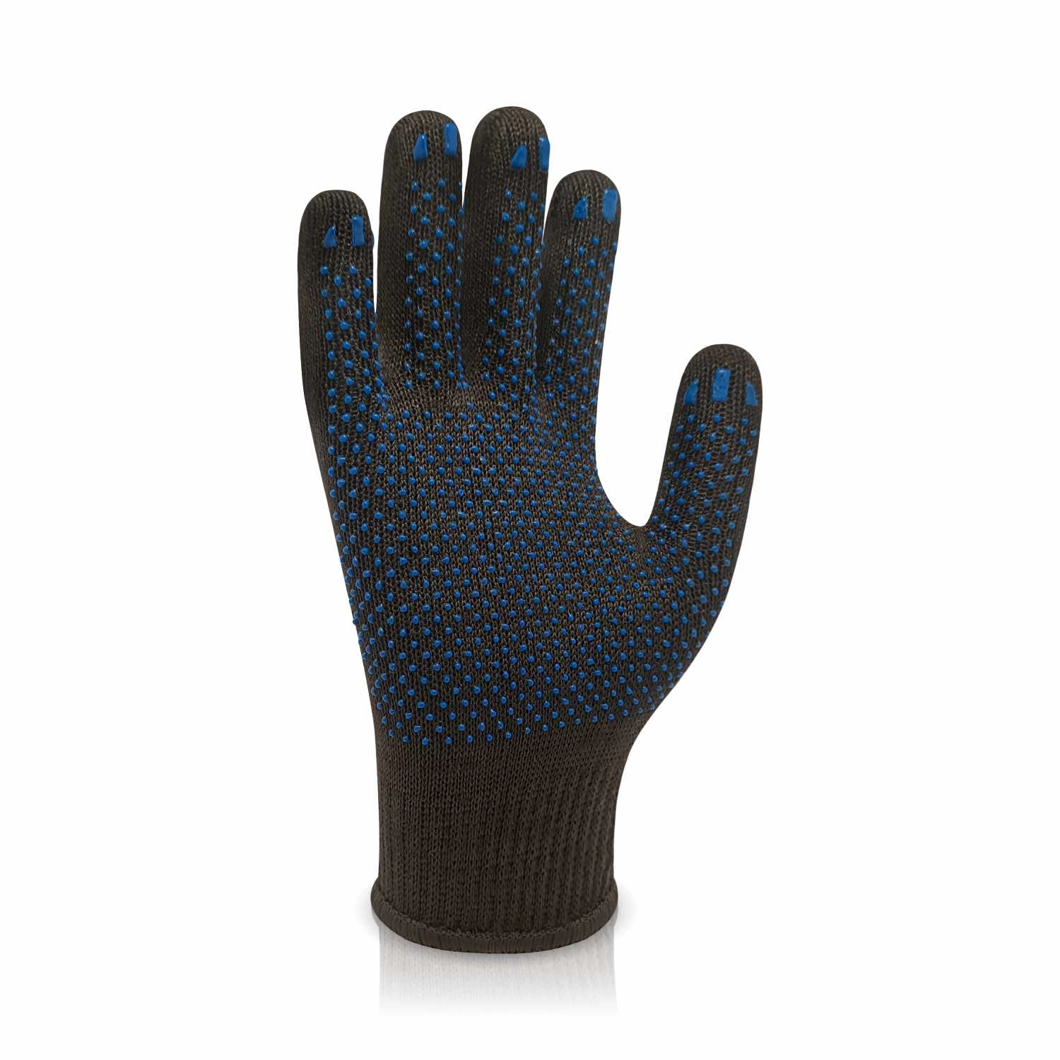 Рукавички трикотажні STANDART чорні з синьою крапкою 3-нитка 10 клас р10 TRIDENT 8311