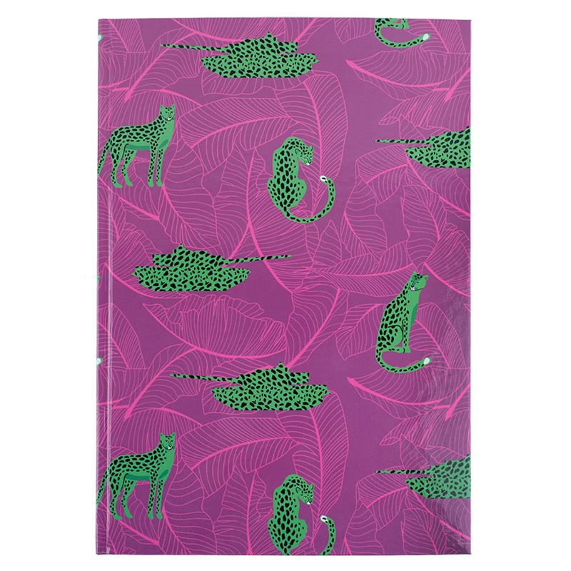 Книга записна А4 96арк кліт Leopard рожева