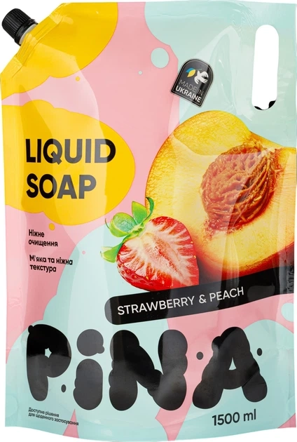 Мило рідке PINA Strawberry and peach 1,5л дой-пак 20425