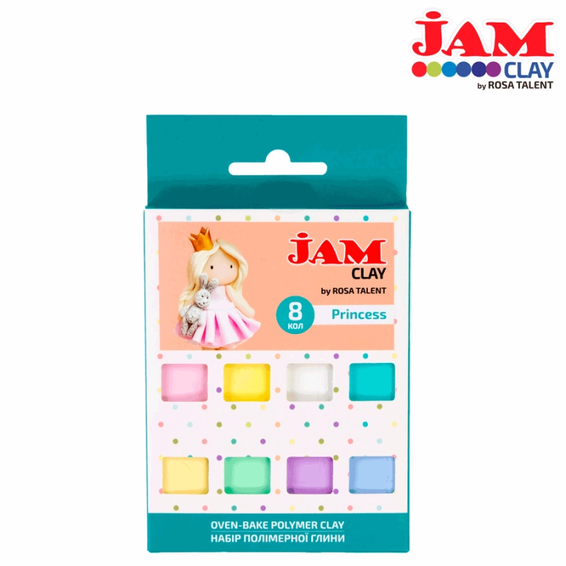 Набір пластики Princess, 8х20г, Jam Clay, ROSA TALENT