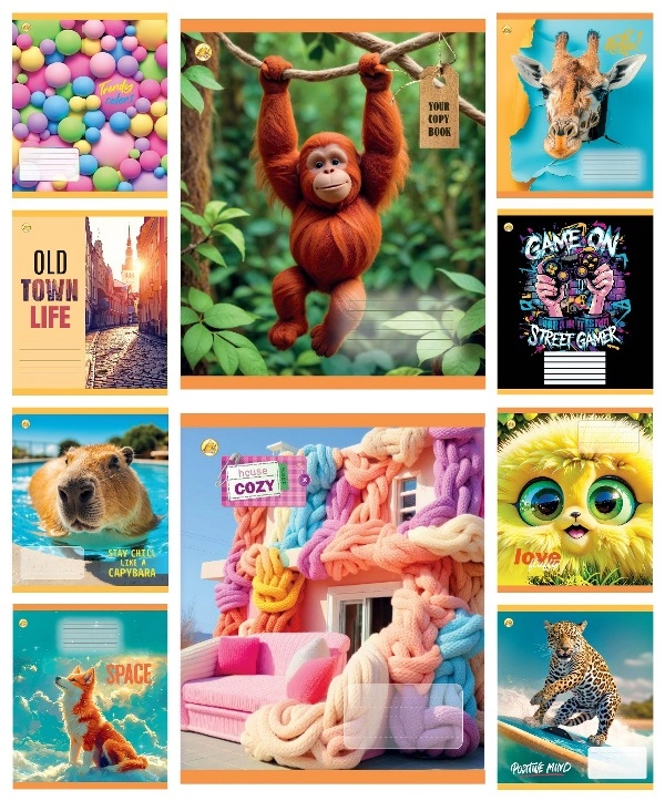 Зошит учнівський  18 аркушів клітинка Тверда 18КВ4 Мікс ТА51209