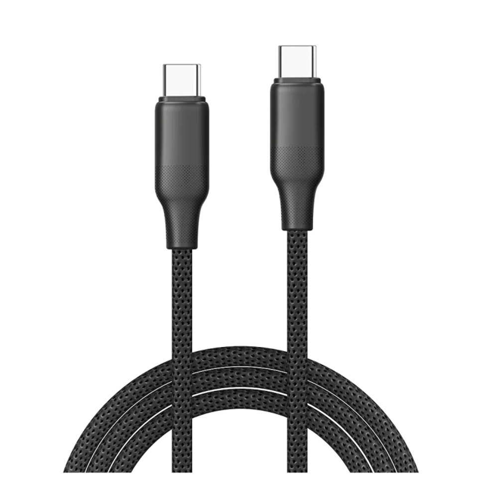 Дата кабель USB-C to USB-C 1.0m 3A 60W TPE embossed black ColorWay (CW-CBPDCC101-BK) — 