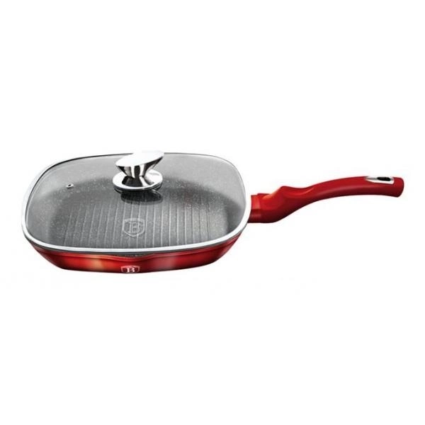 Сковорода-гриль 28х28х4,1 cm с кришкою. Burgundy Metallic Line BH-1613N Сковорода-гриль 28х28х4,1 cm с кришкою. Burgundy Metallic Line BH-1613N