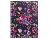 Записна книжка FLORA, А6, 64 арк., клітинка, тверда обкладинка, мат. ламінація+лак, темно-синя