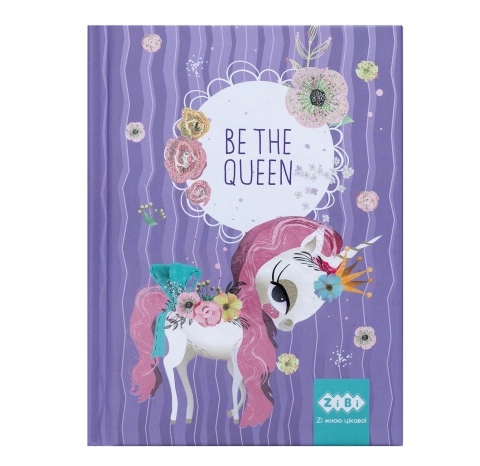 Блокнот BE THE QUEEN А-6 64л кл тв обкл мат лам+лак гліт лавандовий