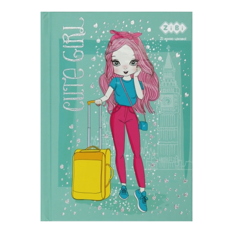 Блокнот CUTE GIRL А-6 64л кл тв обкл мат лам+лак гліт бірюзовий KIDS Line