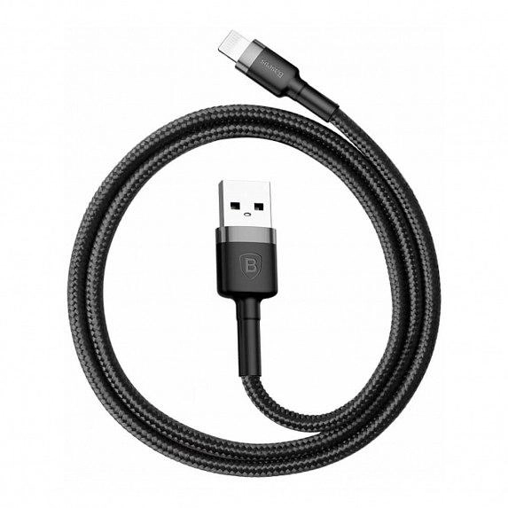 Кабель Baseus Cafule Cable USB For Lightning 2.4A 1m Black+Grey