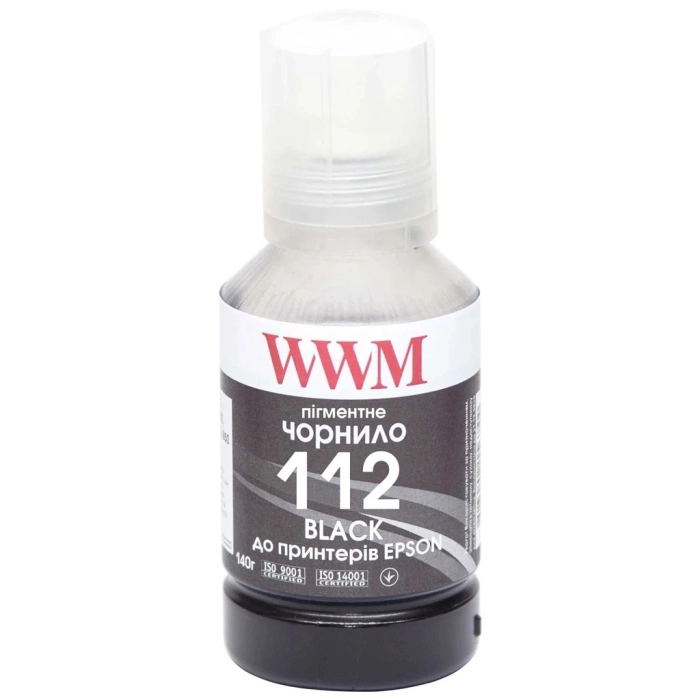Чорнило WWM Epson L11160/6490 №112 140г Black pigmented (E112BP) Чорнило WWM Epson L11160/6490 №112 140г Black pigmented (E112BP)
