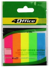 Закладки-флажки 4Office 5 кольорів по 20 аркушів неон 4-435 12х50 мм