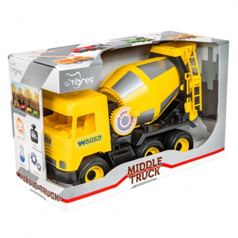 39493 Авто Middle truck бетонозмішувач (жовтий) в коробці