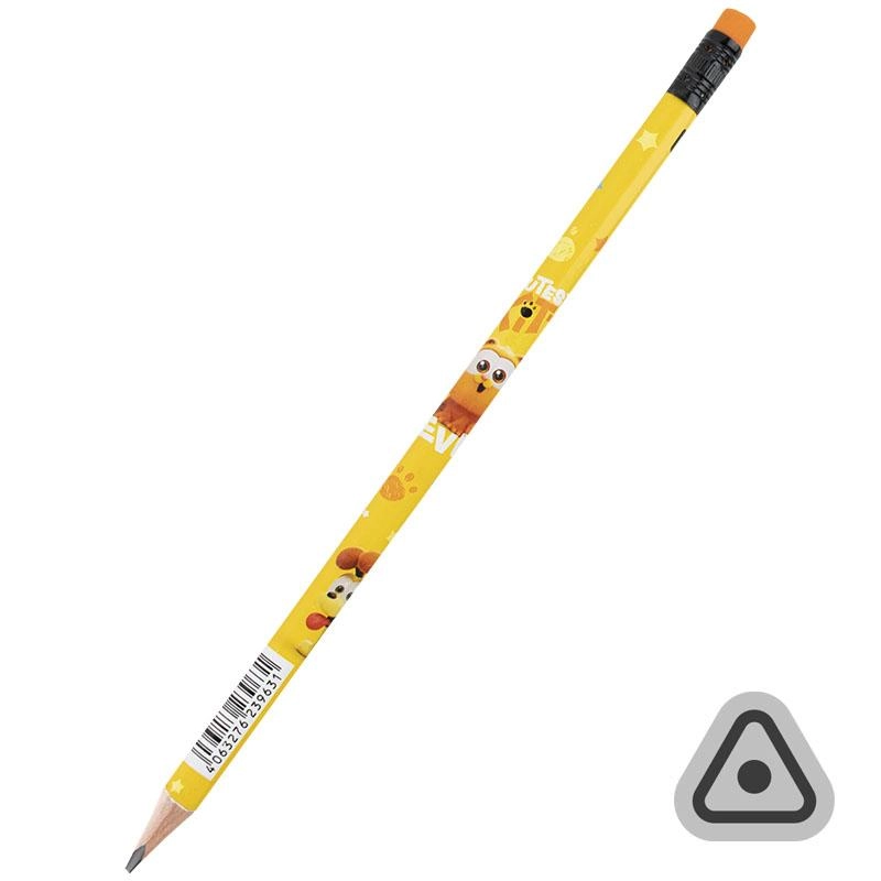 Олівець чорнографітний Kite з гумкою тригранний GF GF25-046