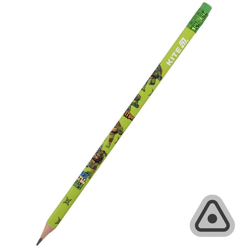 Олівець чорнографітний Kite з гумкою тригранний NT NT25-046