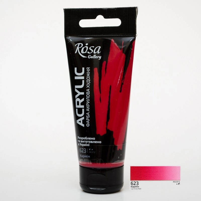 Фарба акрилова, Кармінова, 60мл, ROSA Gallery
