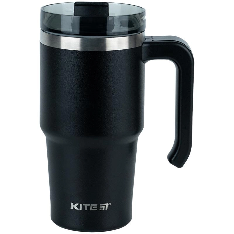 Термокружка Kite з ручкою 600 мл чорна K24-1207-1