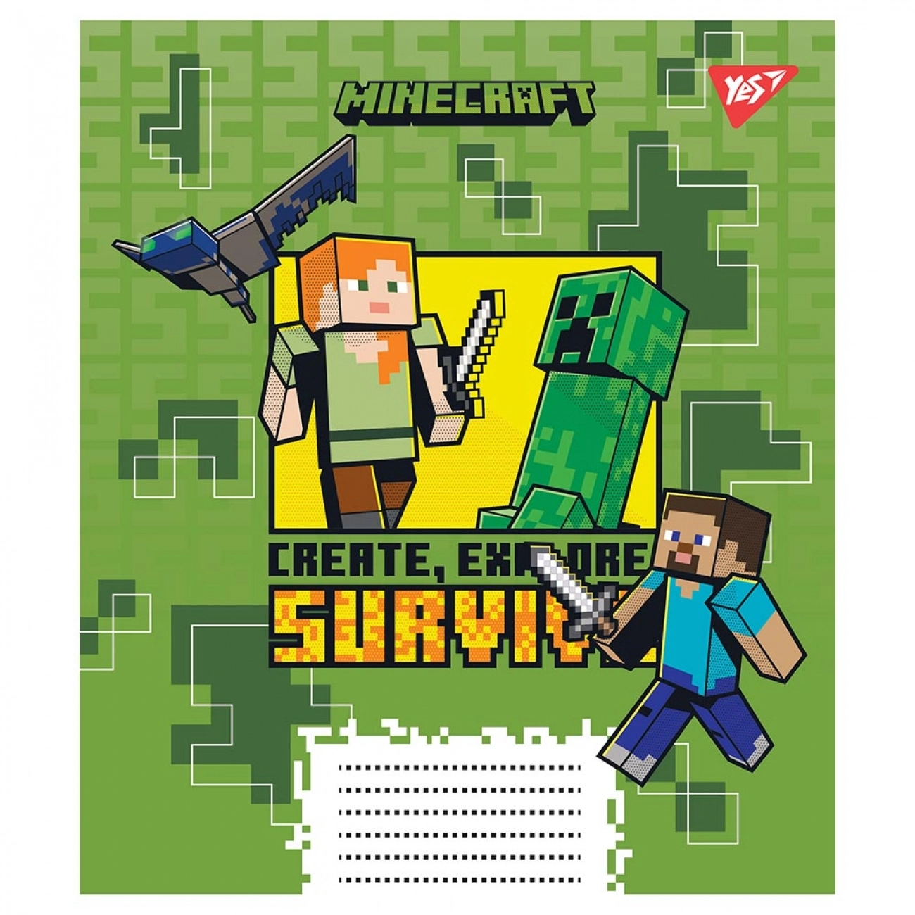 Зошит 12 аркушів лінія YES Minecraft 766546