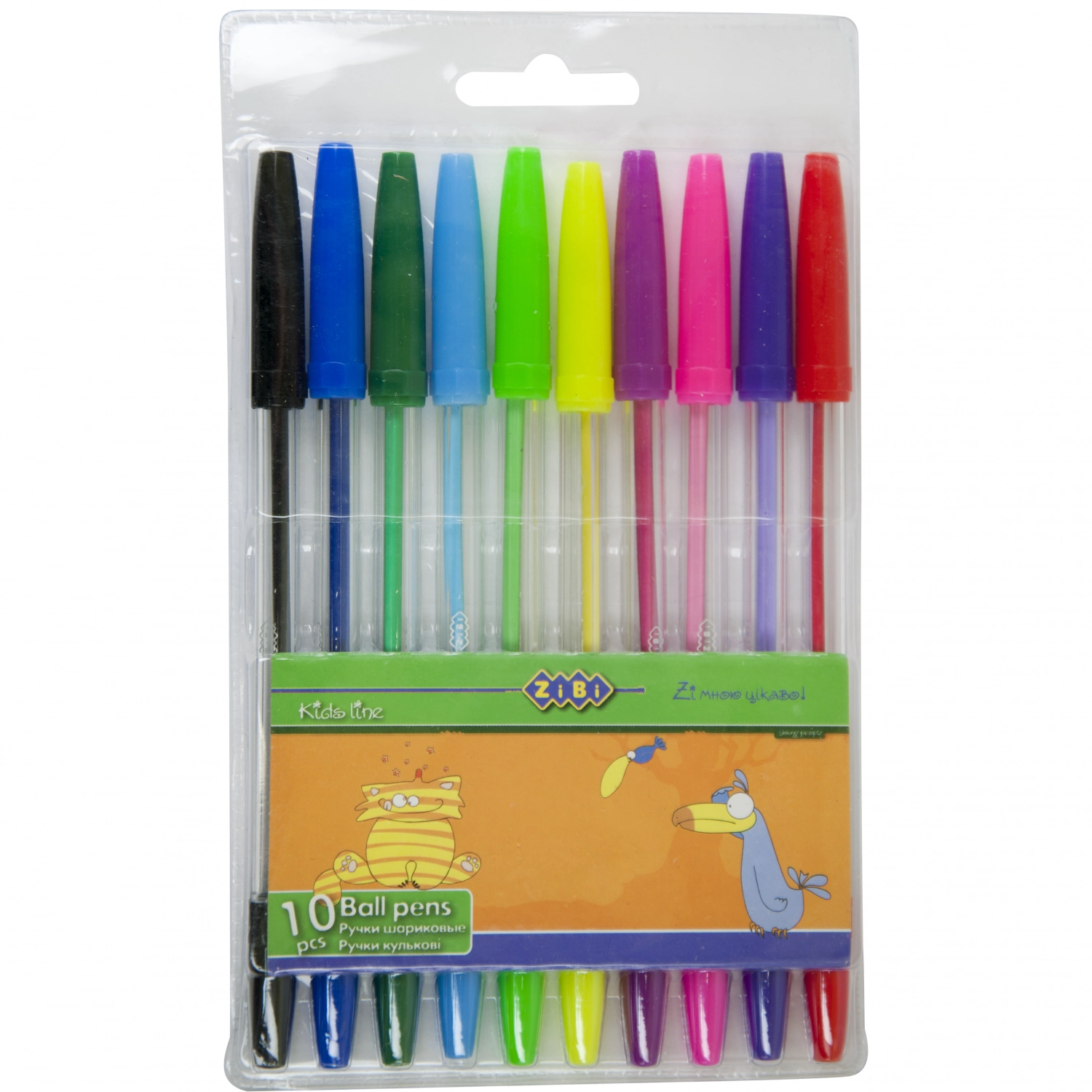 Набір ручок кулькових 10 кольорів  ZB.2012