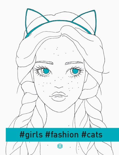Розмальовка girls fashion cats ЖОРЖ — Розмальовки та аплікації