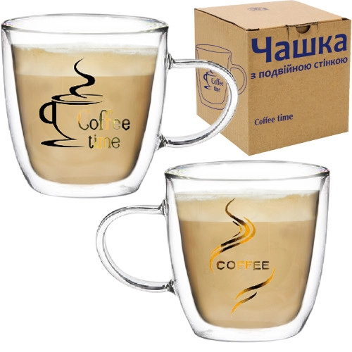 Чашка з подвійною стінкою Coffee time 240мл