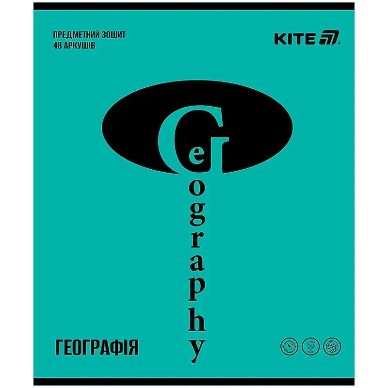 Зошит предметний 48 аркушів клітинка Bright географія K25-240-15